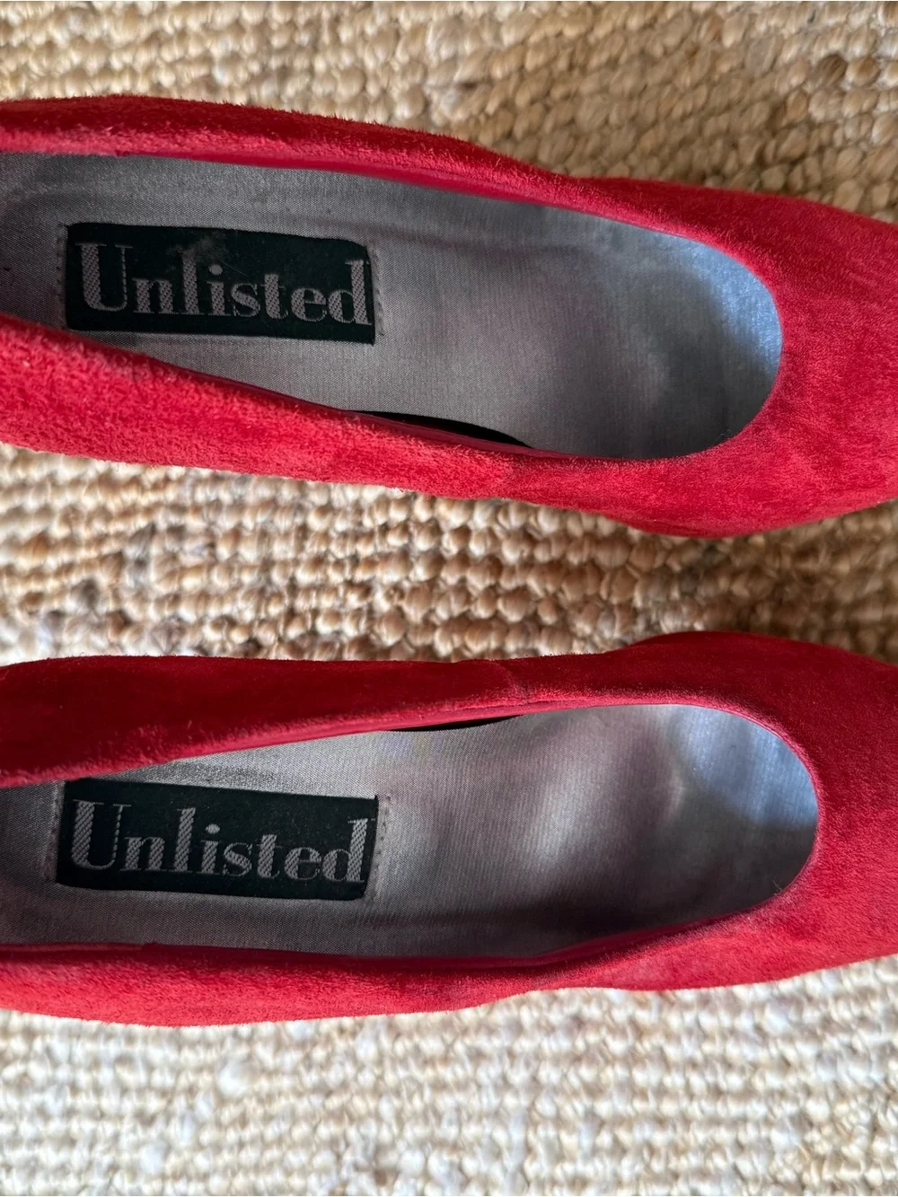 Vintage Women's Red Suede Platform Heels
